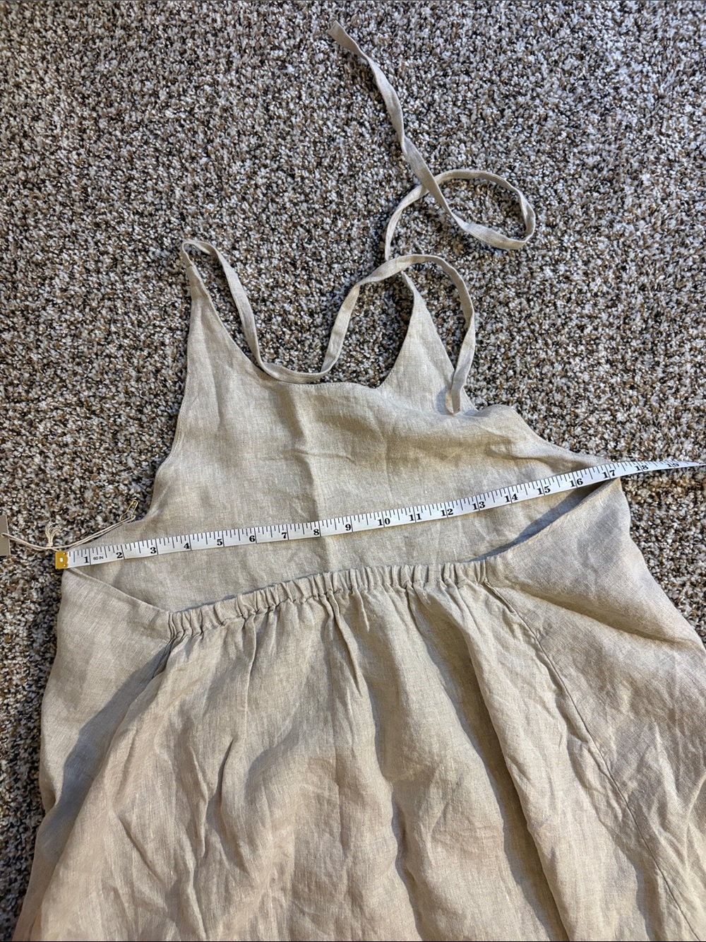 NWT Haven Well Within 100% Linen Halter Midi Dress Medium Tan - Picture 10 of 11